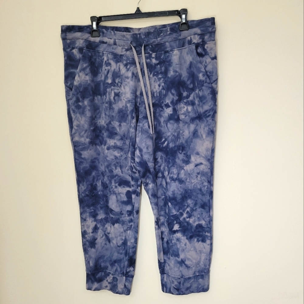 Lululemon High Rise Tie Dye Drawstring Cropped Jogger Size 16
